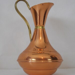 vintage French hand made copper vase / pot / ornament / jug image 2