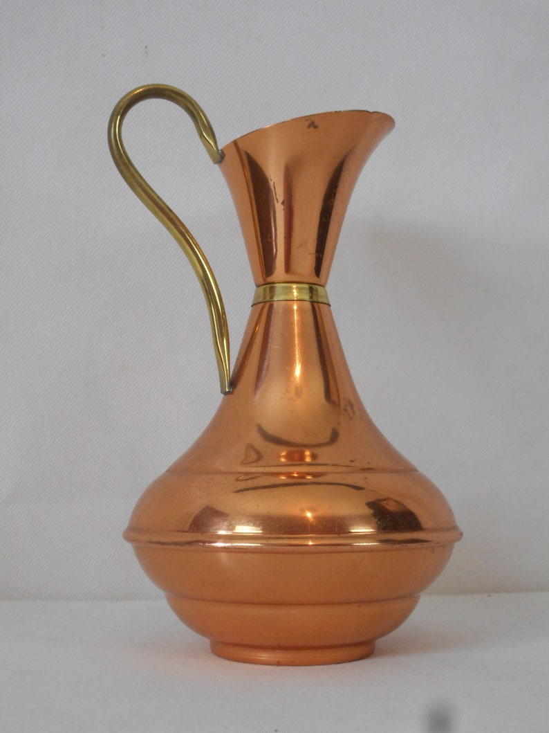 vintage French hand made copper vase / pot / ornament / jug image 2