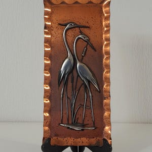 vintage French wall mountable copper picture / Plaque / French décor