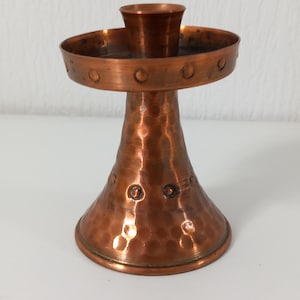vintage French elegant copper candle holder / candelabra / candlestick