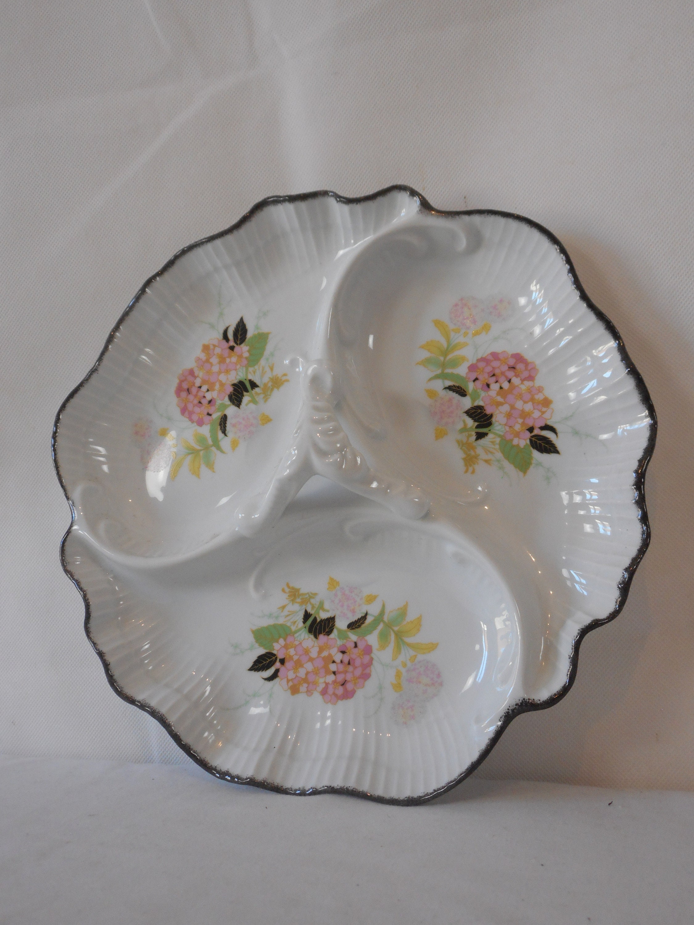 Vintage Français Vaisselle à Grignoter en Porcelaine de Limoges/Vaisselle Plat Apéritif