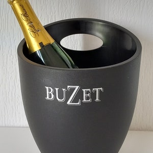 vintage French Black Plastic / Acrylic champagne ice bucket / barware