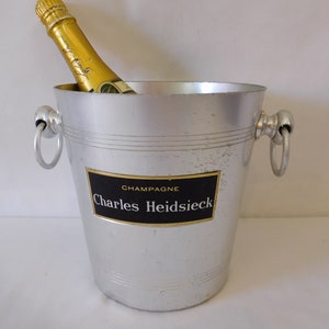 Collectable vintage French Charles Heidsieck aluminium champagne ice bucket