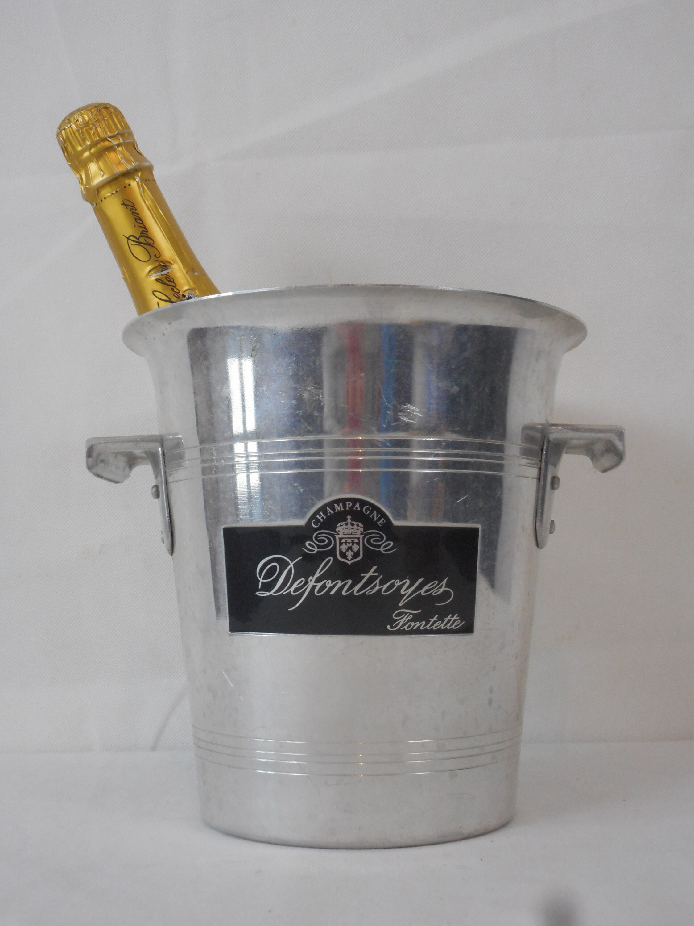 Seau à Glace/Bar Champagne Vintage Français Aluminium Collectionner