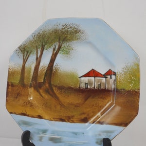 Elegant vintage French Limoges porcelain decorative hand painted plate