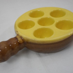 vintage French ceramic glazed Escargot / snail serving dish / French kitchen