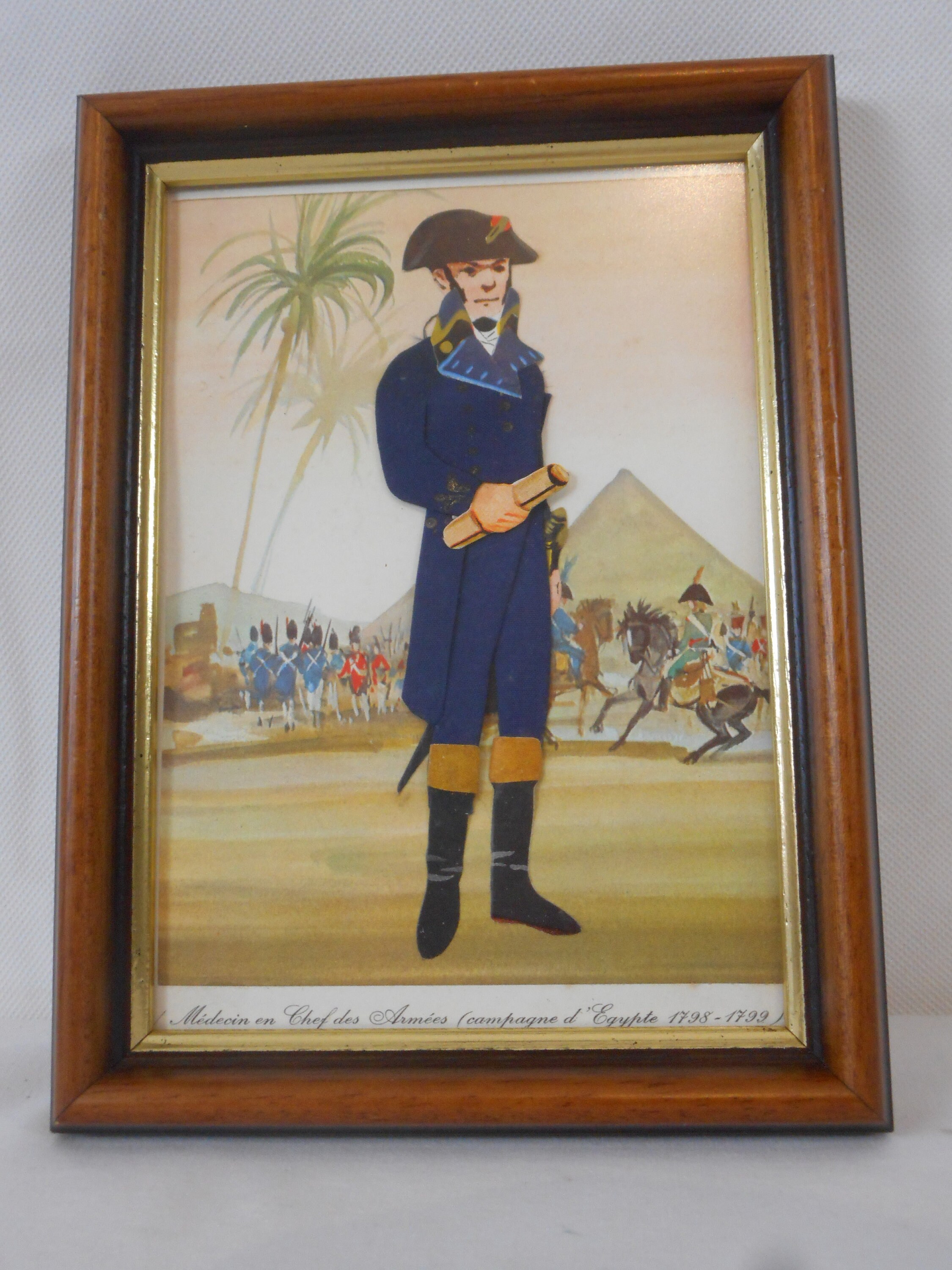 Vintage à Collectionner Français Petit Mur Montable/Image Autoportante Décor Français