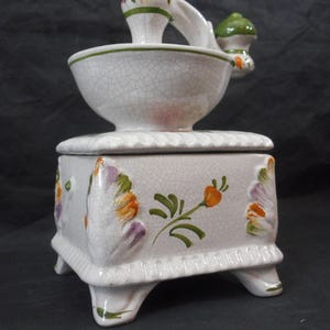 stunning vintage Italian ceramic coffee grinder ornament / trinket / home décor