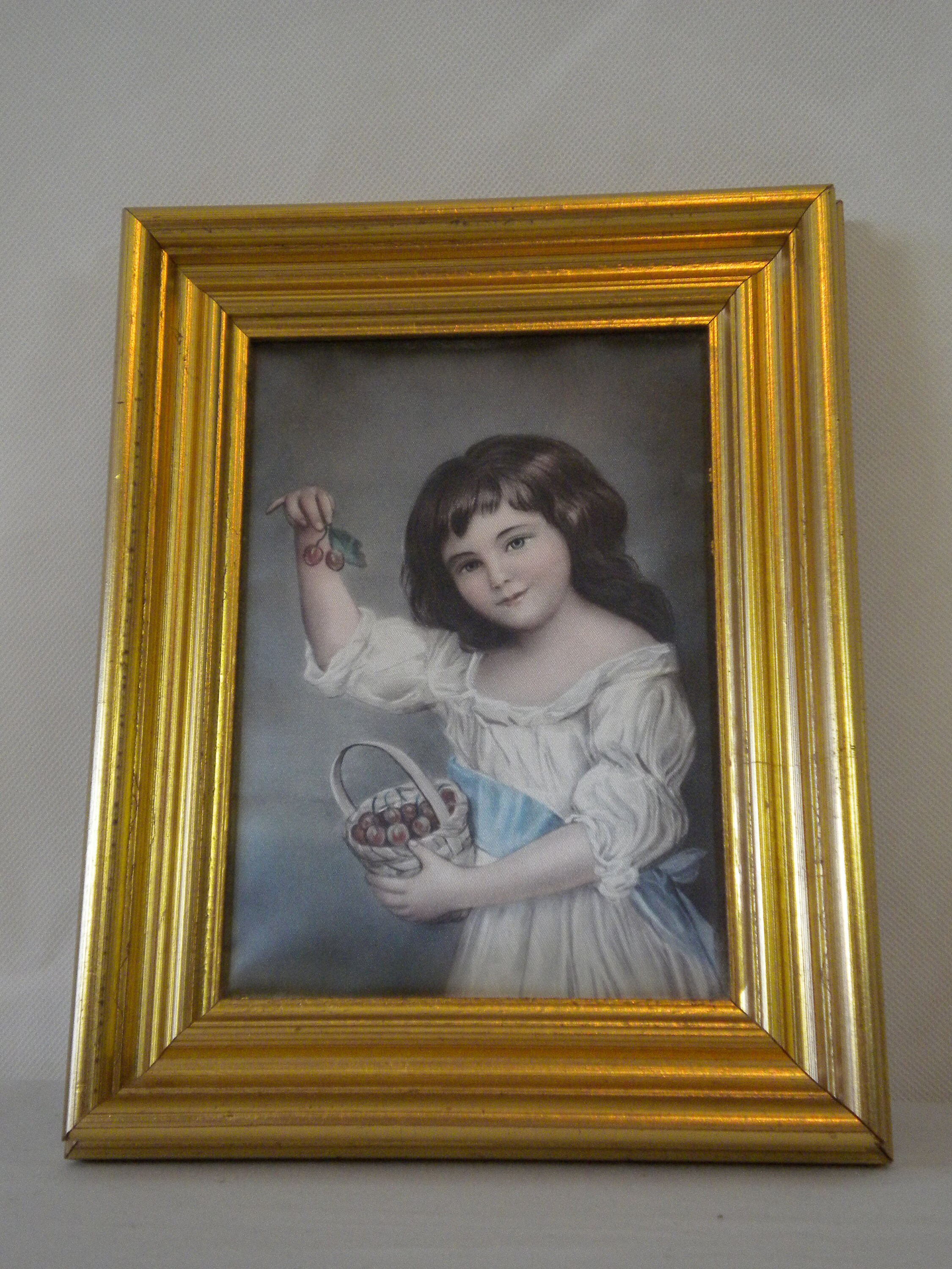 Collection Vintage Français Image/Décor Montable Au Mur en Soie Encadrée