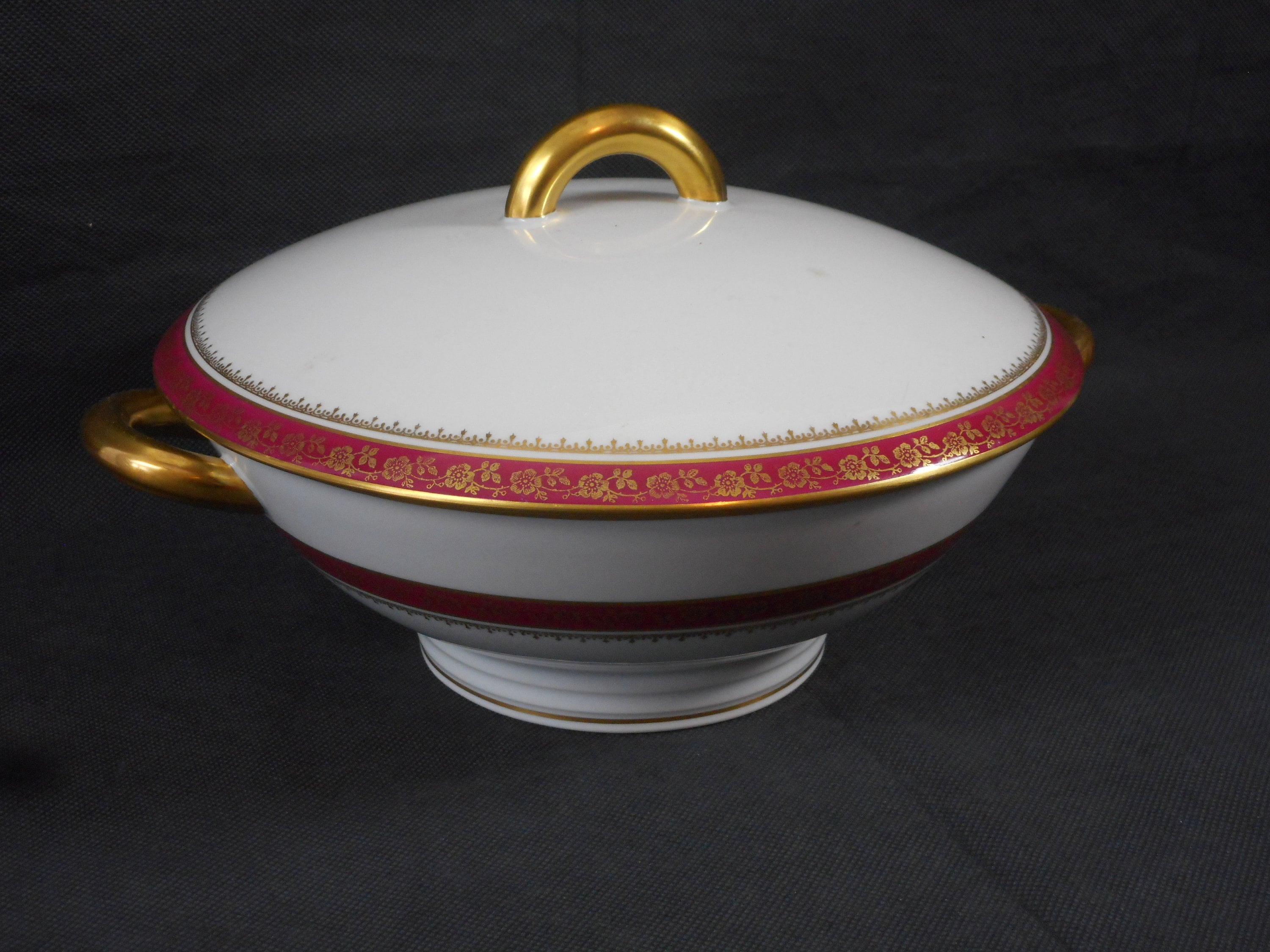 Superbe Français Vintage Haviland Limoges Soupe en Porcelaine/Tureen de Légumes