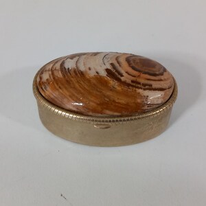 Collectable vintage French Metal shaped pill box / trinket box / ornament