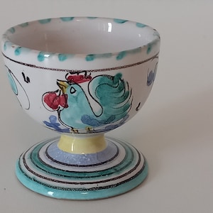 vintage French hand painted shaped egg cup / tableware / kitchenware