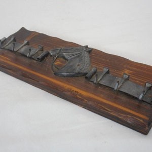 vintage French hand made wooden key hanger / French décor