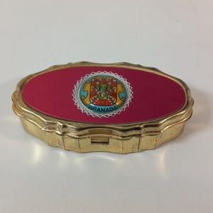 vintage French metal pill box / trinket box collectable