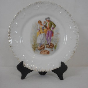 vintage French porcelain decorative plate / ornament
