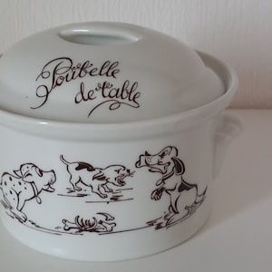 Poubelle De Table de cerámica francesa vintage / contenedor de mesa / vajilla / utensilios de cocina franceses