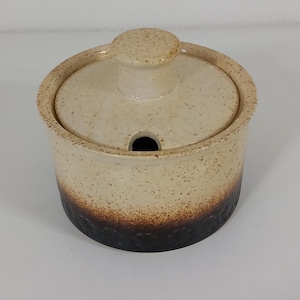 vintage English Iden Pottery, Rye Sussex Lidded ceramic jam pot / Tableware