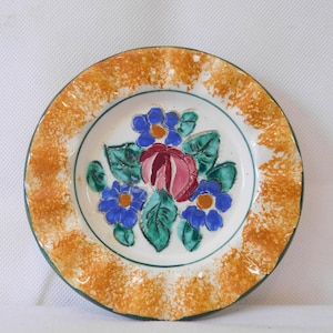 Collectable vintage Signed ceramic Hand painted table ashtray