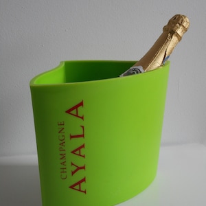 vintage French lime green Ayala plastic champagne ice bucket