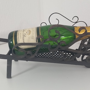 vintage French Hand made metal wine bottle holder / tableware / barware