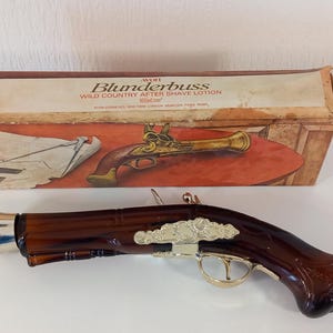 vintage Avon Blunderbuss Aftershave Lotion in der Originalverpackung unbenutzt