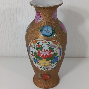 vintage French porcelain decorative Gold Coloured Flower vase / French Décor