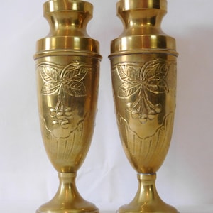 Pair of very nice vintage French brass vases / ornaments / French decor
