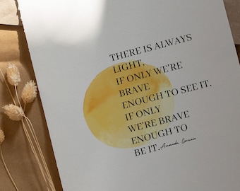 Amanda Gorman print, Digital download, Inauguration, Poem, Inspirational Mug, Amanda Gorman Quote, There is always light