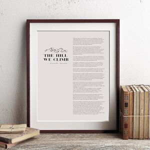 Amanda Gorman print, Digital download, Inauguration, Poem, Poster The Hill We Climb, Inspirational poster, Amanda Gorman Quote, Unite