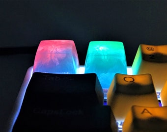 Keycaps Etsy - handmade resin keycap artisan backlit key cap blue pink green r4 keycaps for cherry mx mechanical gaming keyboard 1 pcs