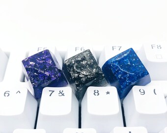 Shinning Blue Resin Keycap Pure Handmade Resin & Silver Foil Artisan Keycap Backlit Keycaps Key Caps for Cherry MX Gaming Mechanical Keyboard AEmber Shinning Blue Resin Keycap Pure Handmade Resin & Silver Foil Artisan Keycap Backlit Keycaps Key Caps for Cherry MX Gaming Mechanical Keyboard AEmber