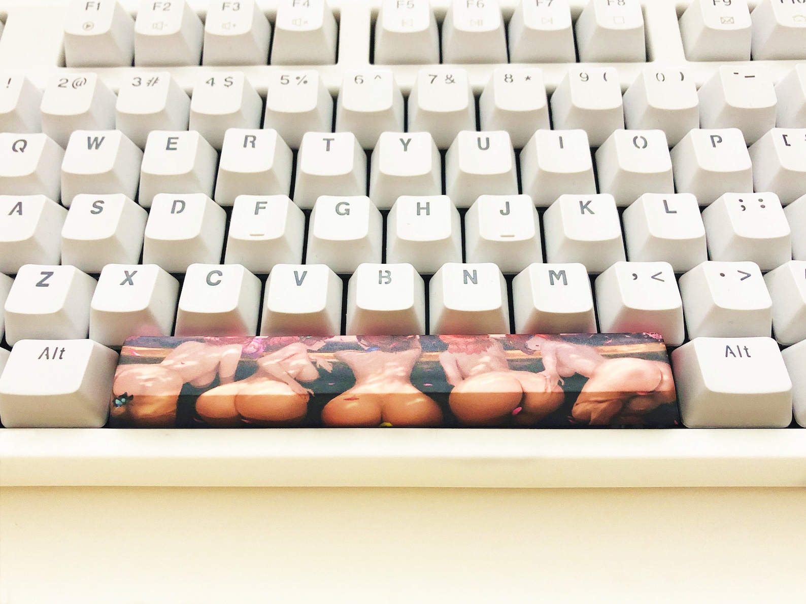 Sexy Girl Sakura Spacebar Keycap Painting Colorful Keycaps Etsy