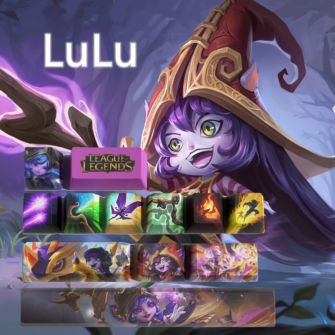 Lol Keys League of Legends Lulu Keycaps LOL OEM Gaming Anime Keycap Customized ...