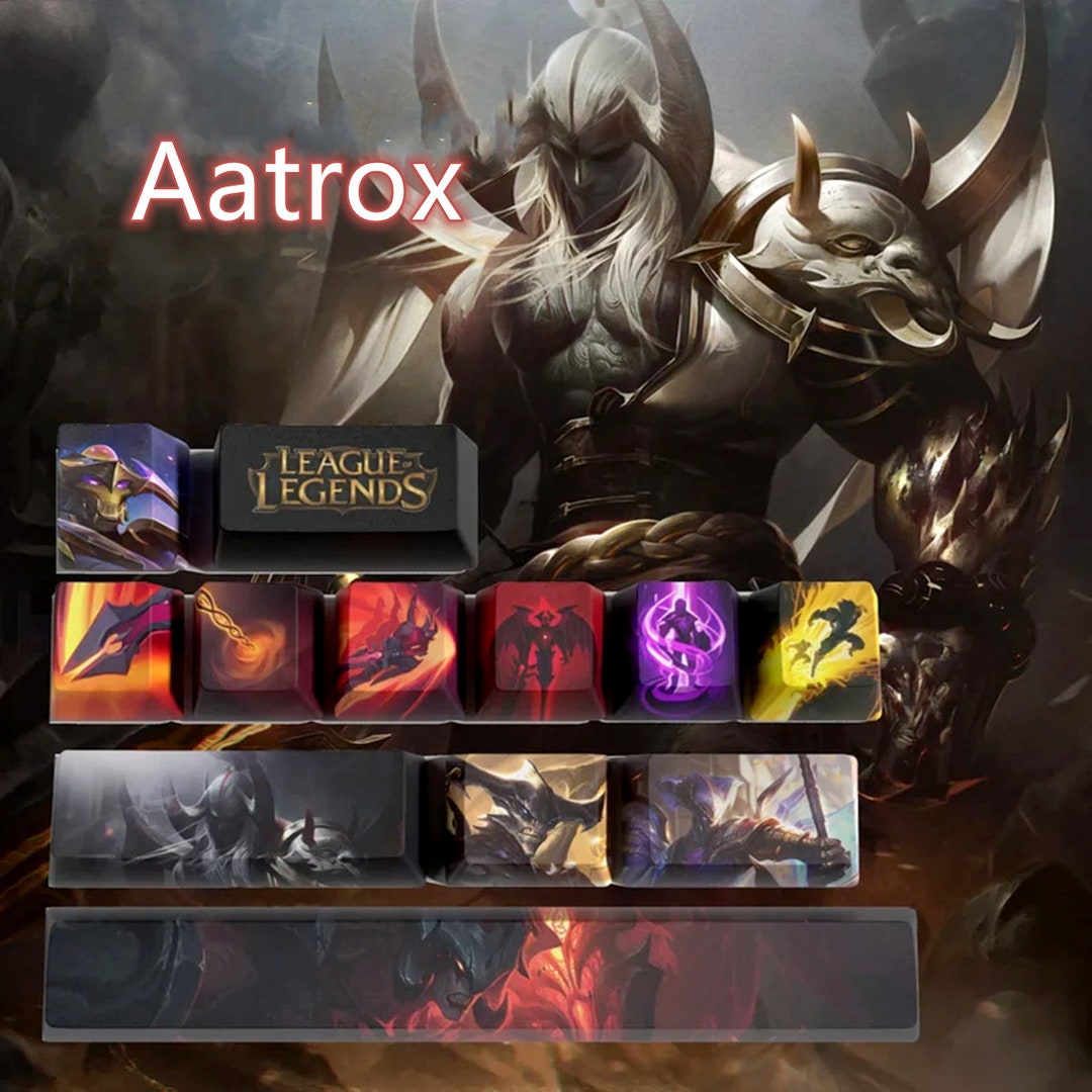 Lol Keys League of Legends Aatrox Keycaps LOL OEM Gaming Anime Keycap Customized ...