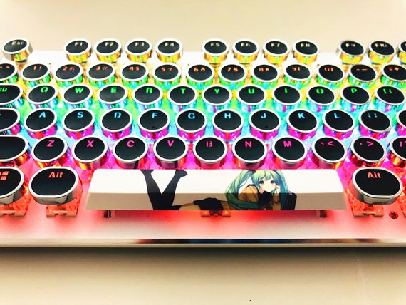 6 25x Anime Spacebar Keycap Hatsune Miku Painting Colorful Etsy