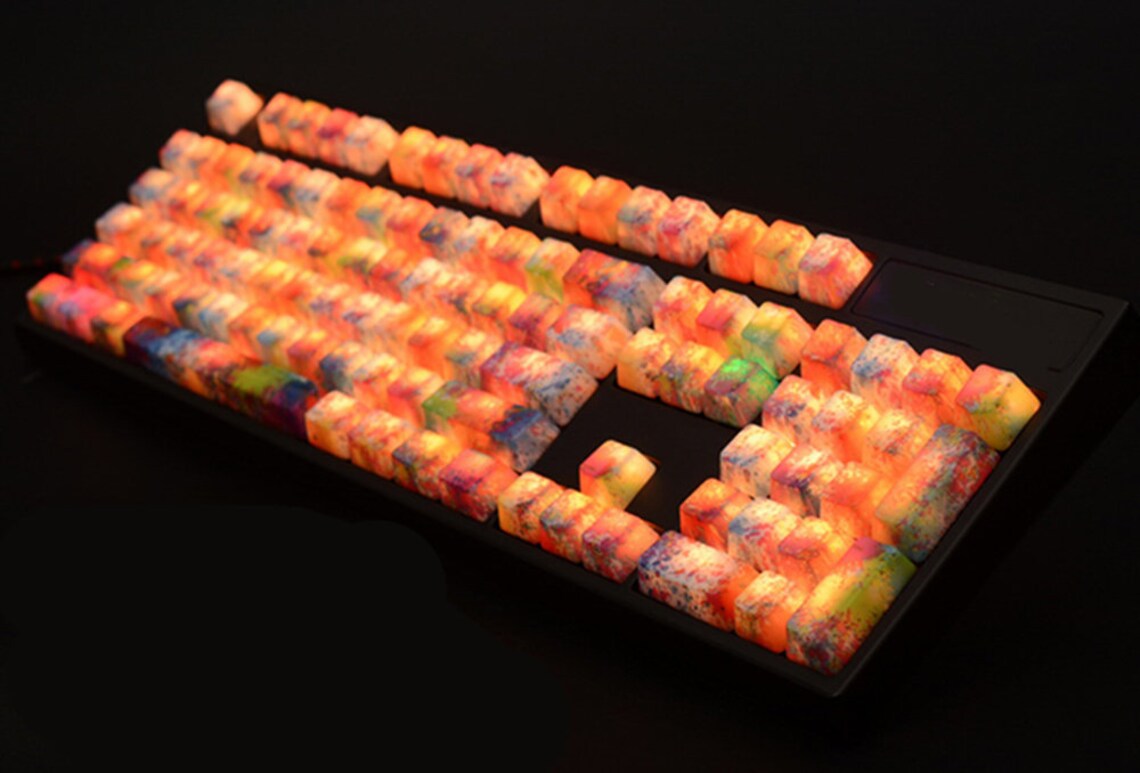 Handmade Colourful Painting Style Keycap OEM Height Backlit Etsy UK