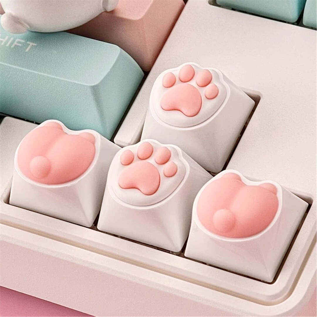 Cat Paws Cute Cat Butt Keycap Silicone Keycaps Soft Touch Mini Artisan
