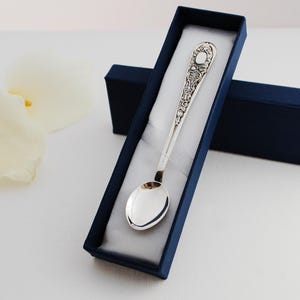 Silver spoon, can be engraved with baby&#39;s name, luxury gift for baby birth gift, silver birth gift, mothers day gift - vintage style