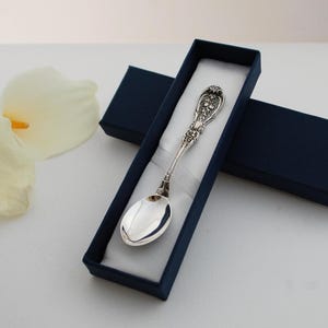 Silver spoon 925, personalized, fruits on handle, baby birth gift, christening keepsake, silver birth gift, mothers day gift