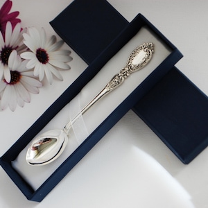 Silver spoon 925, personalized, hand-carved, baby birth gift, christening keepsake, silver birth gift, mothers day gift