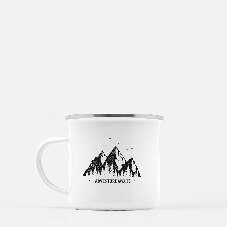 Mountain enamel mug hiking mug hiking gift custom hiker mug Etsy