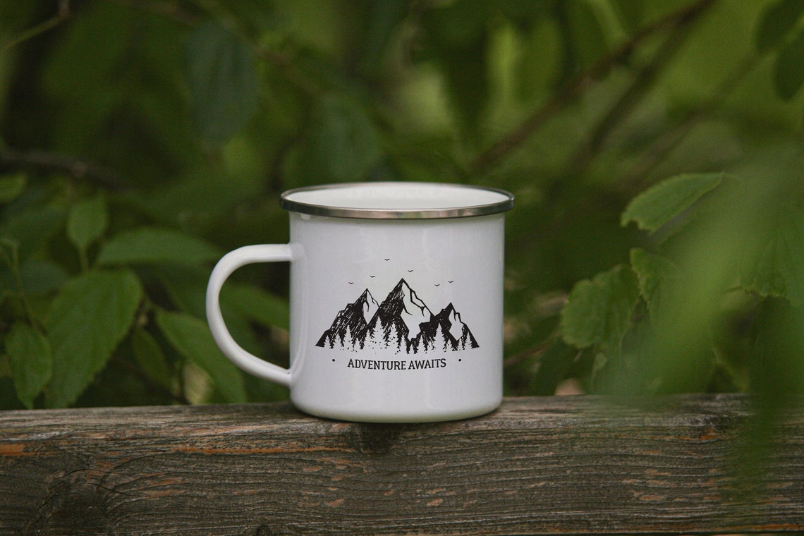 Mountain enamel mug hiking mug hiking gift custom hiker mug Etsy