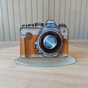 Figura de máquina de fotografía de vidrio fundido personalizada, regalo de fotógrafo, regalo de vlogger