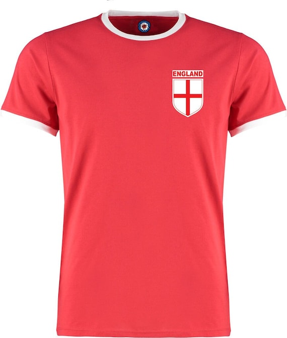 England Saint George Flag Euros 2024 Germany Football Quality Red Ringer  T-Shirt