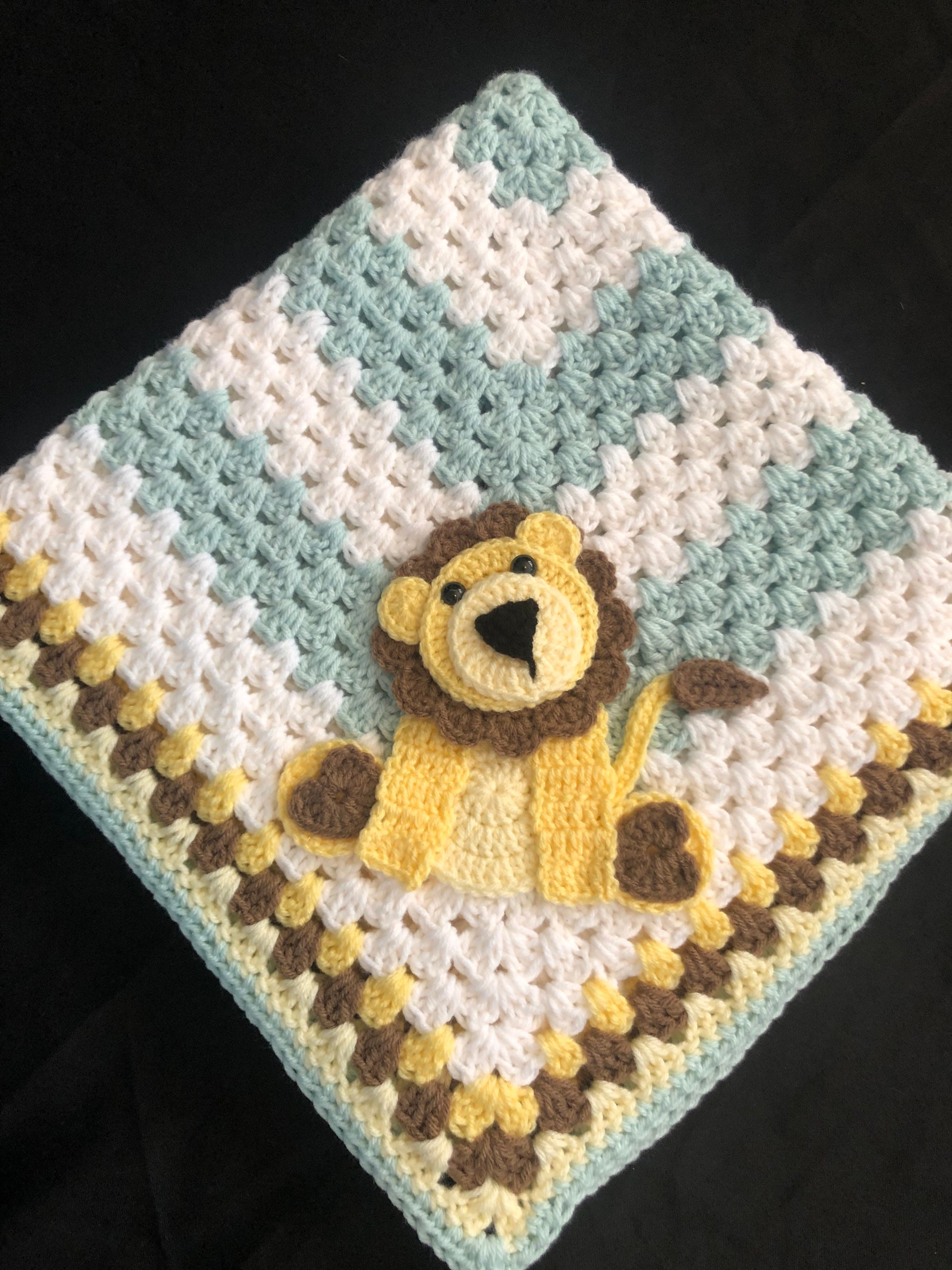 Lion Crochet Baby Blanket Baby Blanket Handmade Baby Etsy