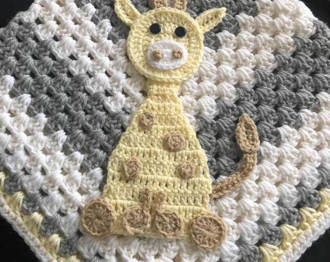 Giraffe Crochet Baby Blanket Baby Blanket Handmade Baby Blanket Giraffe