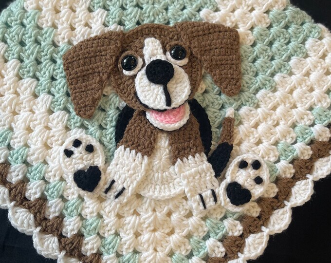 Beagle Crochet Baby Blanket Handmade Baby Blanket Baby Beagle Blanket