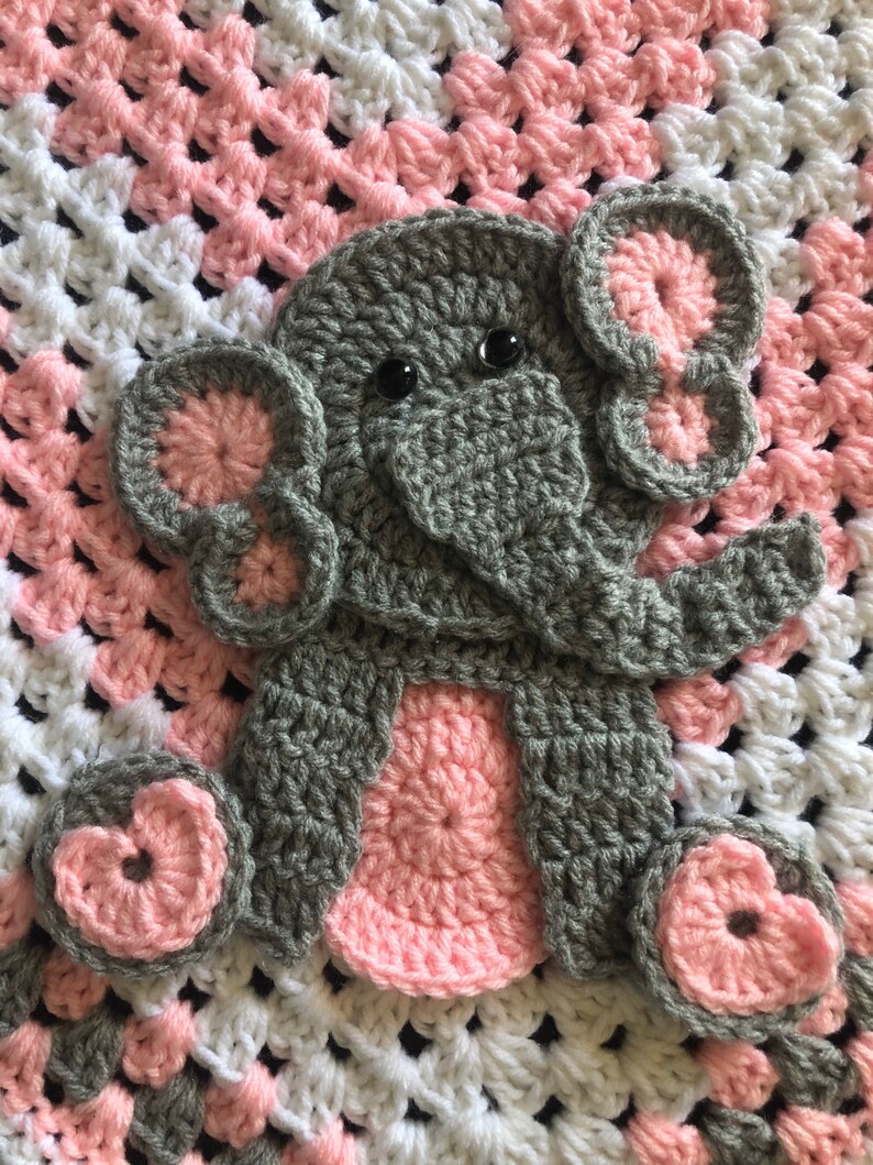 Elephant Crochet Baby Blanket Baby Blanket Handmade Baby Etsy