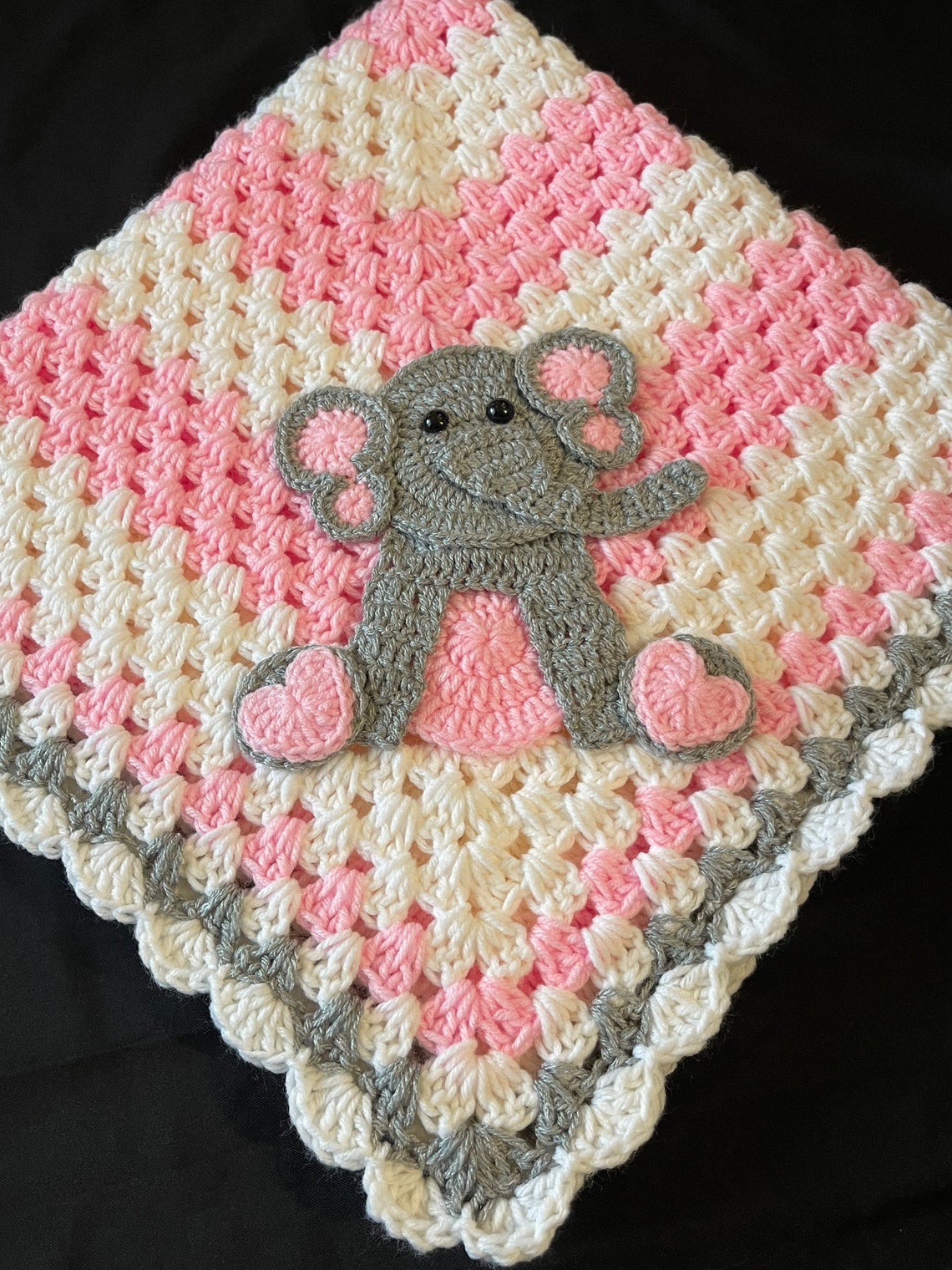 Elephant Crochet Baby Blanket Baby Blanket Handmade Baby Etsy