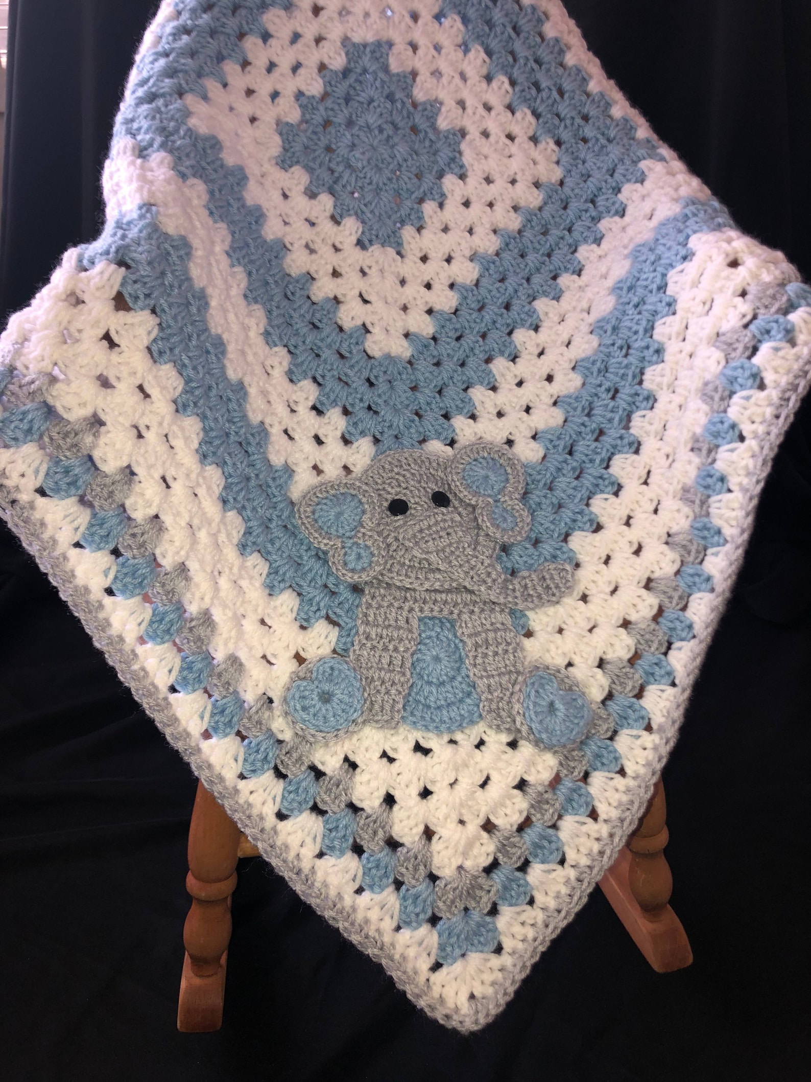 Elephant Crochet Baby Blanket Baby Blanket Handmade Baby Blanket